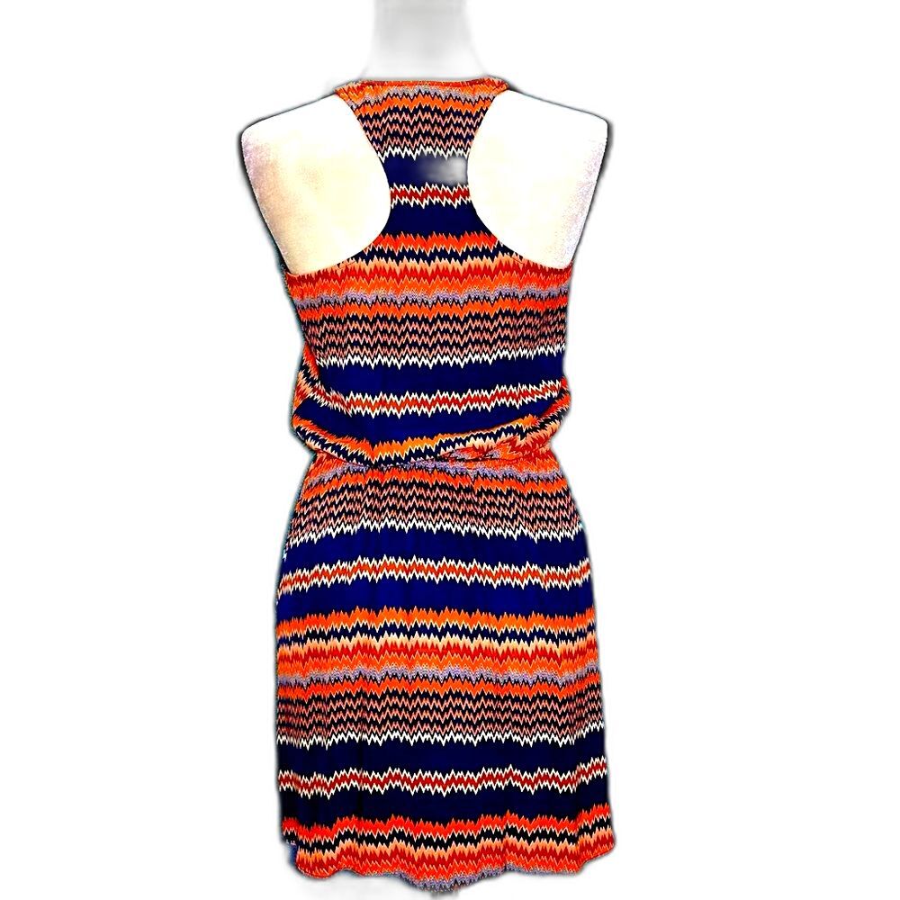 Parker Silk Chevron Print Mini Dress Sz S - Picture 4 of 5